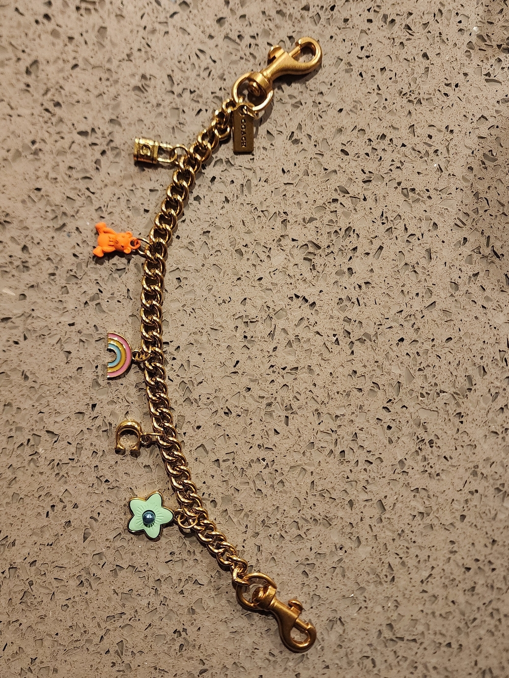 Coach Style Gold-tone Charm Purse Chain with Colorful Enamel Charms - Picture 5 of 6